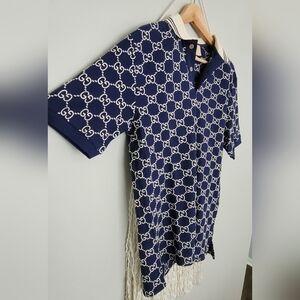 ✨️Gucci Embroidered✨️ Navy👕GG Logo Polo Shirt